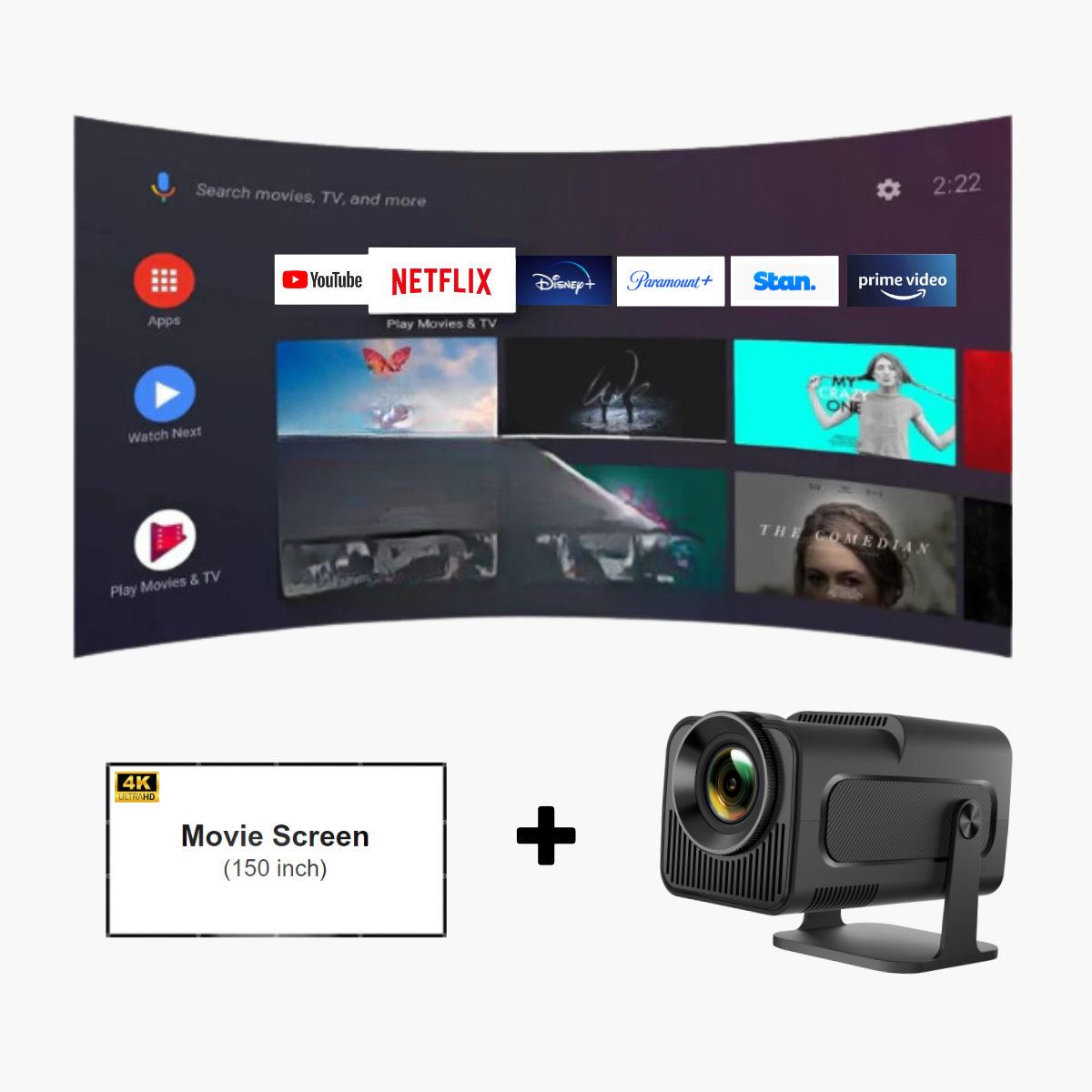 Proflix™ Spotlight Pro 4K HD + Movie Screen Bundle