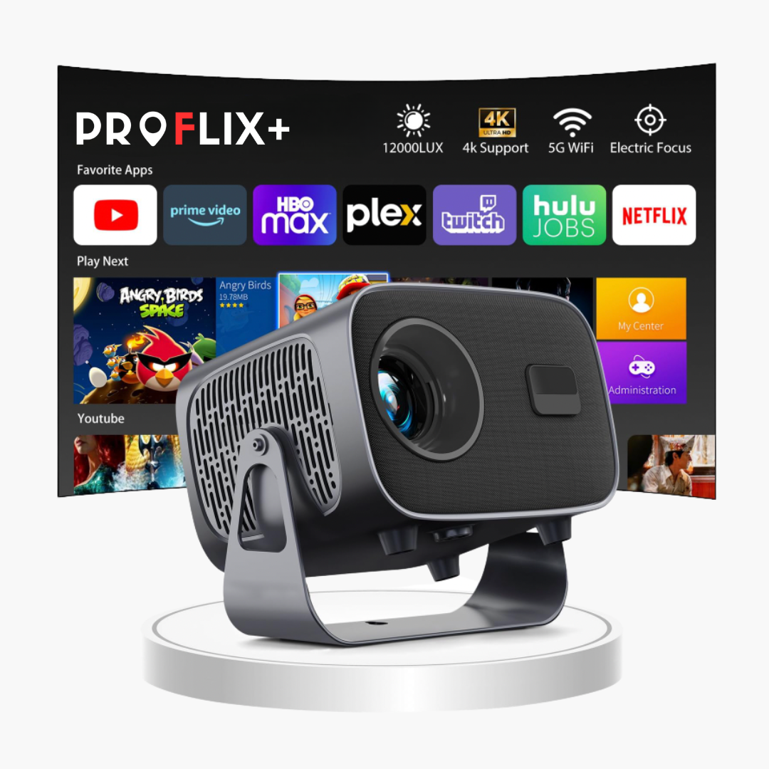 Proflix™ Vision Pro 4K Projector + FREE Projector Screen